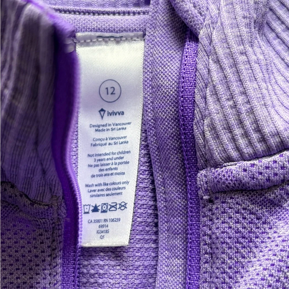 Ivivva by Lululemon Ombre 1/4 Zip Pullover Purple Blue The Fastest Size 12